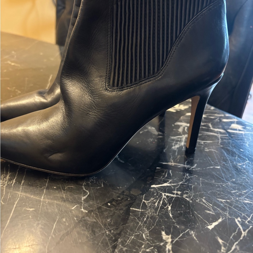Via Spiga Black Leather Heeled Boots